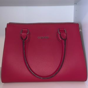 NWOT Structured Calvin Klein Leather Satchel